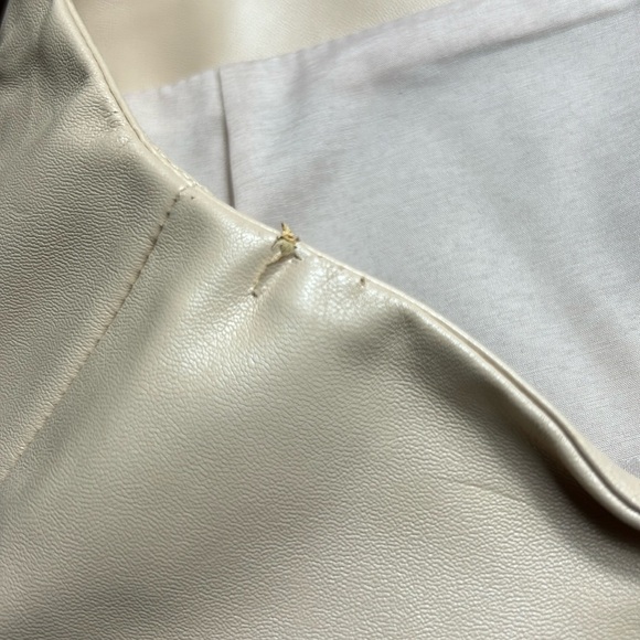 Melanie Lyne Nude Faux Leather Pencil Skirt Lined Size 12 - Picture 8 of 14